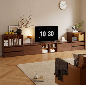 Mueble de TV de Estilo Retro y Mesa de Centro de Madera Sólida, Combinación <span class=keywords><strong>para</strong></span> Sala de Estar Moderna, Apartamento y Estilo Rústico - Product Image 3