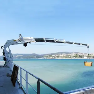 8ton Straight Arm Marine Crane On Ship Marine Deck Crane Folding Telescopic Boom 15t For Sale