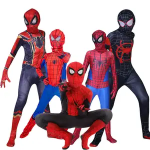 蜘蛛侠蜘蛛侠服装花式连身衣成人和儿童万圣节角色扮演服装红黑氨纶3d角色扮演服装