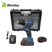 Perceuse-visseuse sans fil 21V, couple maximal de 60 N.m, mandrin de 1/2 pouce, kit d'outils électriques complet avec batterie et chargeur