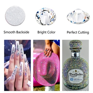 Strass en verre OLeeya personnalisés en usine, couleurs claires, à fixation à froid, cristaux non thermocollants, en vrac, à dos plat, pour justaucorps - Product Image 6
