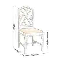 Chaise Chippendale de style Hamptons moderne, meubles en bambou colorés pour salle à manger ou maison, pour fête de mariage