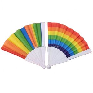 EN STOCK Abanicos Plegables de Bambú LGBT Arcoíris, Abanico Pintado con Motivos Musicales y Varillas de Plástico Coloridas, Abanico del Orgullo Gay para Cumpleaños, Bodas y Fiestas - Product Image 5