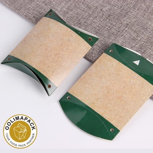 थोक उपहार कागज बॉक्स खाद्य पाई क्राफ्ट कंटेनर पर्यावरण के अनुकूल कैंडी तकिया बॉक्स - Product Image 3