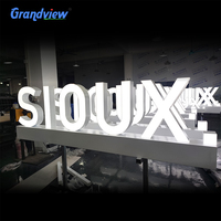Señal de canal Led personalizada para negocios, señal iluminada LED de acero inoxidable con espejo dorado, logotipo LED 3D, señalización electrónica con letras retroiluminadas