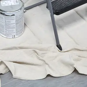キャンバスドロップクロス屋外および屋内用の再利用可能な布100% リサイクル綿自然に優しい