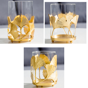 Ginkgo Lá Trang Trí Cốc Thủy Tinh Hình Người Giữ Nến - Product Image 5