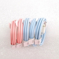 Venta al por mayor de fábrica, chaqueta trenzada de nailon, Cable de datos para Apple, Samsung, Galaxy, teléfonos móviles, colorido, utilizado para ordenador