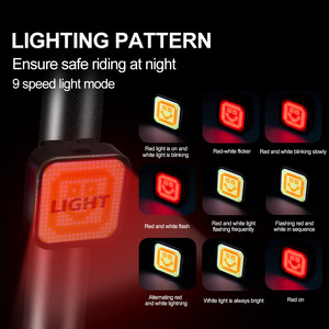 Feu arrière LED créatif pour vélo, avec 4 modes, rechargeable, étanche IPX4, source lumineuse en alliage d'aluminium - Product Image 3