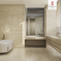 Panneau de mur beige aggloméré artificiel du plat 1200x2400 de pierre de travertin pour l'hôtel