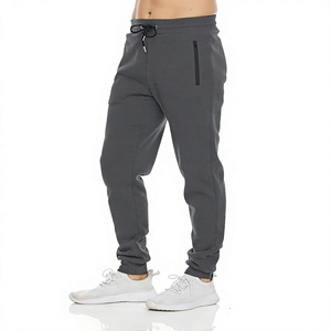 Jogging décontracté en toile foncée pour homme, taille élastique avec cordon de serrage, poches latérales, respirant, protection UV, style tricoté pour l'été - Product Image 1