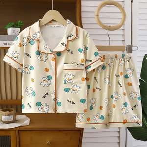Nuovo Set <span class=keywords><strong>Pigiama</strong></span> <span class=keywords><strong>Estivo</strong></span> per Bambini 2 Pezzi in Poliestere Traspirante con Stampa Cartoon a Maniche Corte per Ragazzi e Ragazze - Product Image 5
