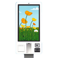 Support mural 21 24 27 32 pouces Android Winds Linux tout-en-un machine de point de vente kiosque de paiement à commande automatique avec système de point de vente/support de point de vente