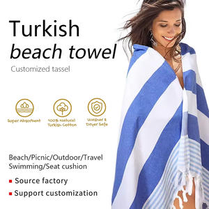 100% Baumwolle Türkisches Strand tuch Outdoor Travel Leichtes sand beständiges extra großes Strand tuch Custom - Product Image 2