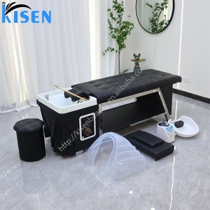 เตียงสระผมปรับระดับได้สำหรับร้านเสริมสวย จัดส่งรวดเร็วจาก Kisen Wholesale เหมาะสำหรับคนรูปร่างใหญ่ ใช้สำหรับสปาผมและทำทรีตเมนต์บำรุงเส้นผม - Product Image 3