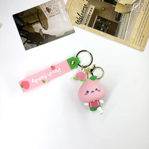 QY personnalisé 3D PVC caoutchouc porte-clés personnage de dessin animé poupée pendentif doux porte-clés Offset imprimé cadeau - Product Image 4