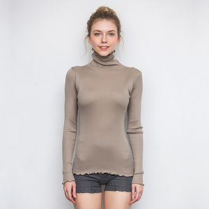Chemises tricotées pour clients chemises tricotées en soie pour femmes t-shirts tricotés en mûrier - Product Image 2