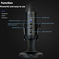 Micrófono condensador USB para ordenador de escritorio, micrófono de voz para comer pollo en línea, juego de mesa, cantar reunión