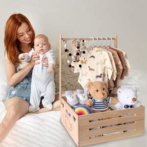 Bebek duş sandık dolap bebek taşıyıcı gebelik için kollu sepet bebek çamaşır sepeti ahşap sandık yeni ebeveyn - Product Image 5