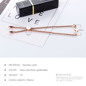 Braccialetto con croce cristiana placcato oro 18 carati in acciaio inossidabile con catena a cursore regolabile alla moda per le donne - Product Image 6