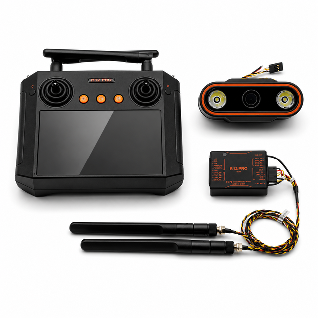 Skydroid H12 PRO 1080P Digital Image Fixed Plastic Remote Control Agricultural Spray Drone 3 Body Cameras 10KM Range 4 Buttons