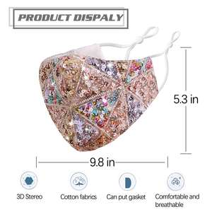 Masque facial Bling à la mode avec <span class=keywords><strong>strass</strong></span> pour Festival Wear Rave Gear et Occasions spéciales - Product Image 2