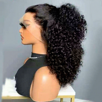 Perruque sans colle à dentelle transparente HD 360 Lace Afro bouclée, 100% cheveux humains, densité 180%, 22 pouces, pré-épilée, la plus vendue