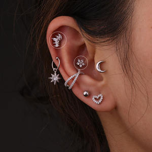 16G Cz冠心金软骨螺旋Rook海螺耳屏穿刺泰坦皮埃尔Naturelle女性耳穿刺饰品 - Product Image 5