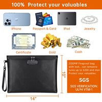 Bolsa de documentos A4 ignífuga con logotipo personalizado con cerradura, organizador de seguridad para dinero, cierre de cremallera, bolsa de almacenamiento, bolsillo, 10 ranuras para tarjetas