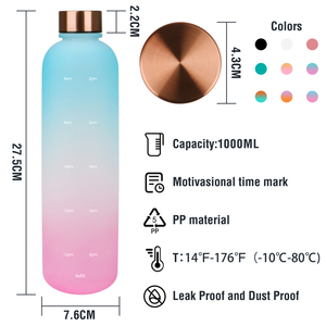 BPA-Free <span class=keywords><strong>1</strong></span>-<span class=keywords><strong>litro</strong></span> personalizzato bottiglia di acqua di <span class=keywords><strong>plastica</strong></span> PP Sport bottiglia di acqua potabile per la palestra bere direttamente per le attività all'aperto - Product Image 4