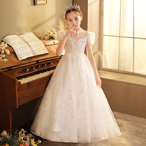 S2126R New Style White Cute New Design Sexy Fashion High Quality Beautiful Sparkling Luxurious Flower Girl <b>Dress</b> - Product Image 6