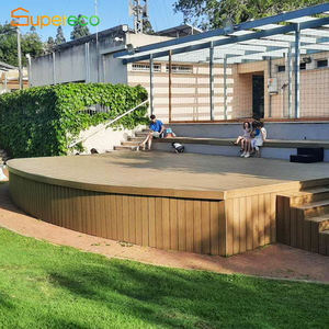 Современный уличный водонепроницаемый настил из ДПК с тиснением деревянного пластикового композитного пола в красном шоколадном стиле из тикового дерева - Product Image 2