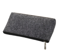 Étui à crayons en feutre de laine recyclée durable et lavable, pochette à fermeture éclair minimaliste pour fournitures de bureau, école, étudiants