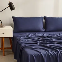 สิ่งทอที่บ้าน100% ไม้ไผ่ผ้าลินินผ้าเตียงคิงชุดแผ่นเตียงขนาดควีนไซส์