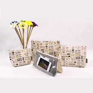 Bsci/Sedex/Iso Woman Bags Vietnam FactoryMonogram Cosmetic Bag Patch Canvas with Zipper for Make up Travel - Product Image 4
