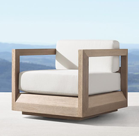 Jardín de lujo atractivo moderno asiento profundo silla de madera muebles de exterior juegos de sofá de teca