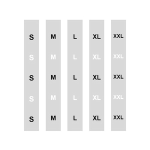 Etiquetas de Talla de Ropa Tejidas Personalizadas, Biodegradables, de Algodón Transparente, Tallas S M L XL XXL XXXL, Pegatinas Personalizadas de Shenzhen, Transparentes y Mate - Product Image 3