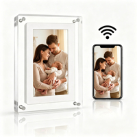 Marco de Fotos Digital Acrílico de 7 Pulgadas con Batería de 1500 mAh, Memoria de 8 GB, Carga USB, Reproducción Automática por Wi-Fi, Ideal para Regalos