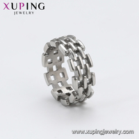 Bague de style hip-hop tendance pour homme, anneau de jointure géométrique à rayures, anneau rétro en acier inoxydable pour homme, 15961