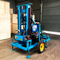 Équipement de forage mobile à trois roues, machine de forage portable pour l'alimentation en eau communautaire