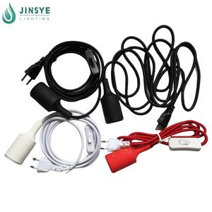 स ई 27 काले/सफेद सिलिकॉन लैंप कॉर्ड केबल प्लग लैंप कॉर्ड किट पावर कॉर्ड - Product Image 4