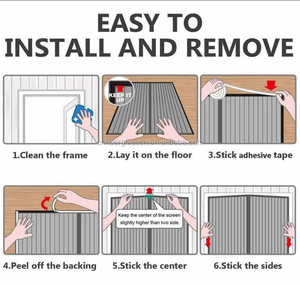 <span class=keywords><strong>Mosquitera</strong></span> Magnética de Diseño Moderno y Fácil Instalación, Cortina de Poliéster con Pantalla Protectora para Puerta - Product Image 5
