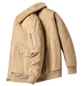 Abrigo clásico de lana gruesa para <span class=keywords><strong>hombre</strong></span>, chaqueta cortavientos de algodón cálido, <span class=keywords><strong>Parka</strong></span>, color <span class=keywords><strong>caqui</strong></span> y negro, para invierno - Product Image 2