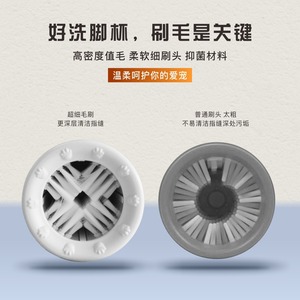 Pet Paw Wash Cup Soft Brush For Dog Cleaning Gray Orange Plastic - Product Image 3