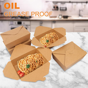 Embalaje desechable para llevar, caja de comida de fideos Kraft, contenedor desechable de reciclaje personalizado, caja de papel Kraft para comida rápida de fideos para ensalada - Product Image 4