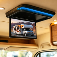 Moniteur de plafond motorisé pliable 15,6 pouces HD tactile Android avec éclairage LED pour voiture, camping-car, monospace et SUV - Vente en gros