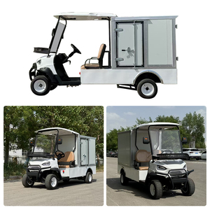 Chariot de livraison de repas compact à 4 roues électrique, voiturettes de <span class=keywords><strong>golf</strong></span> électriques avec caisses de chargement, chariots de transfert électriques isolés pour les campings - Product Image 5