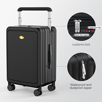 Valise à roulettes 20 pouces à ouverture frontale avec fermeture éclair YKK 360 °   Valise de voyage légère à roulettes doubles silencieuses avec serrure TSA – Vente en gros