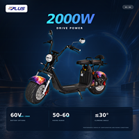 Scooter électrique Citycoco EEC COC pour adultes, 2000W, 60V, 12Ah, 20Ah, batterie amovible, 45 km/h, pneus larges, cyclomoteur électrique, autonomie 50-60 km