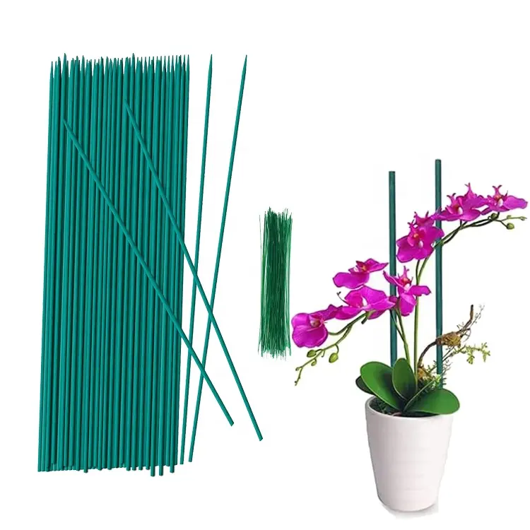 Varas de madeira para jardim, 30 peças, varas de bambu verde para plantas, resistente, floral, apoio para plantas, símbolo de madeira, postagem, varas de jardim